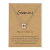 12 Constellation Pendant Necklace Zodiac Sign Jewelry Choker Necklace Charm Necklace Birthday Gifts Message Wish Card for Women