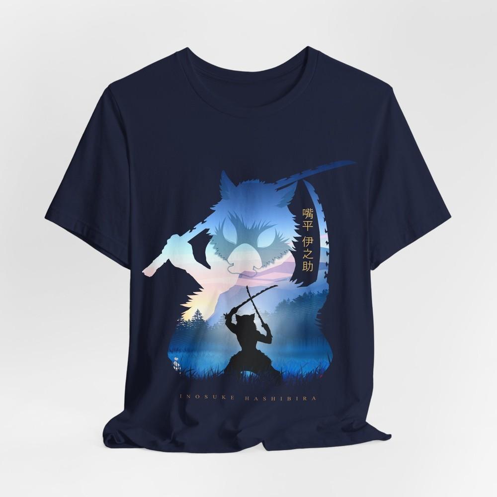 Inosuke Silhouette Tee Japanese Anime Demon Slayer Graphic Unisex Jersey Short S
