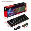 Game Keyboard 68-key Three-color Matching Keycap Key-line Separation RGB Backlit Membrane Keyboard