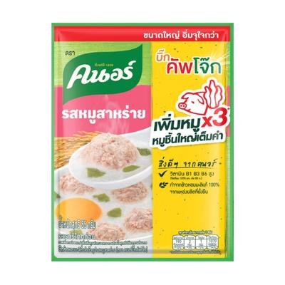 Knorr Instant 100% Jasmine Rice Porridge (Congee) with Pork & Seaweed 55 G. X 4 / 12 / 24 Pcs