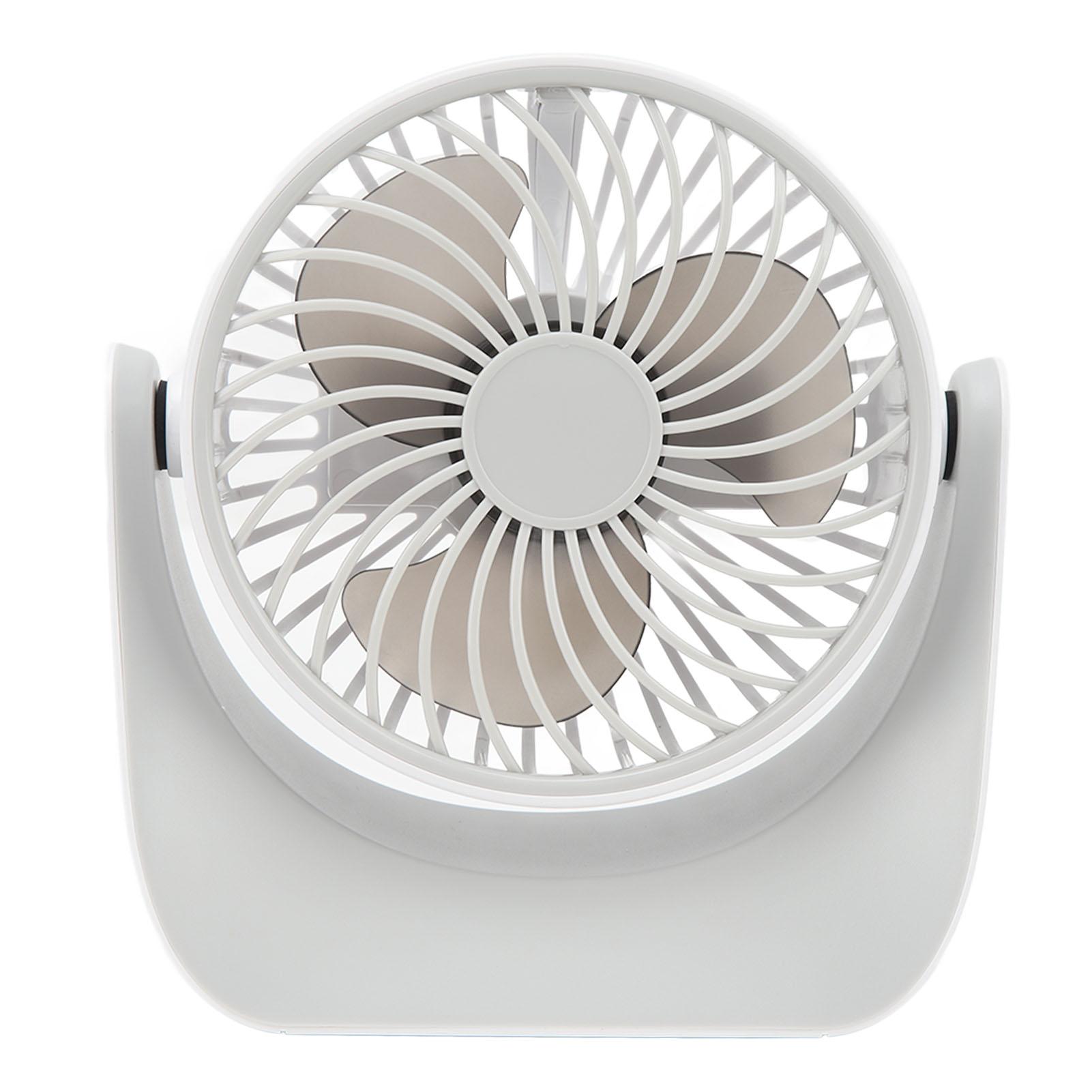 USB Desk Fan 3 Speed Modes Stable Base Rotatable Head USB Charge Small Desk Fan for Family Office School