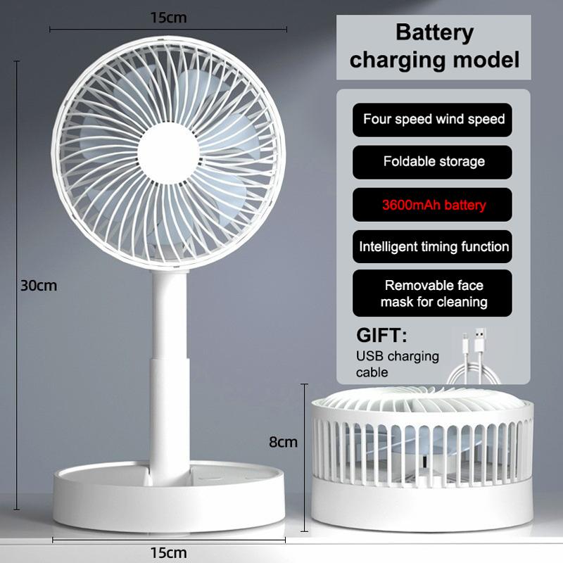 Portable Mini Desktop Usb Folding Fan With 4 Speed And Timing Functions Suitable For Dormitory Office Use Student Gift