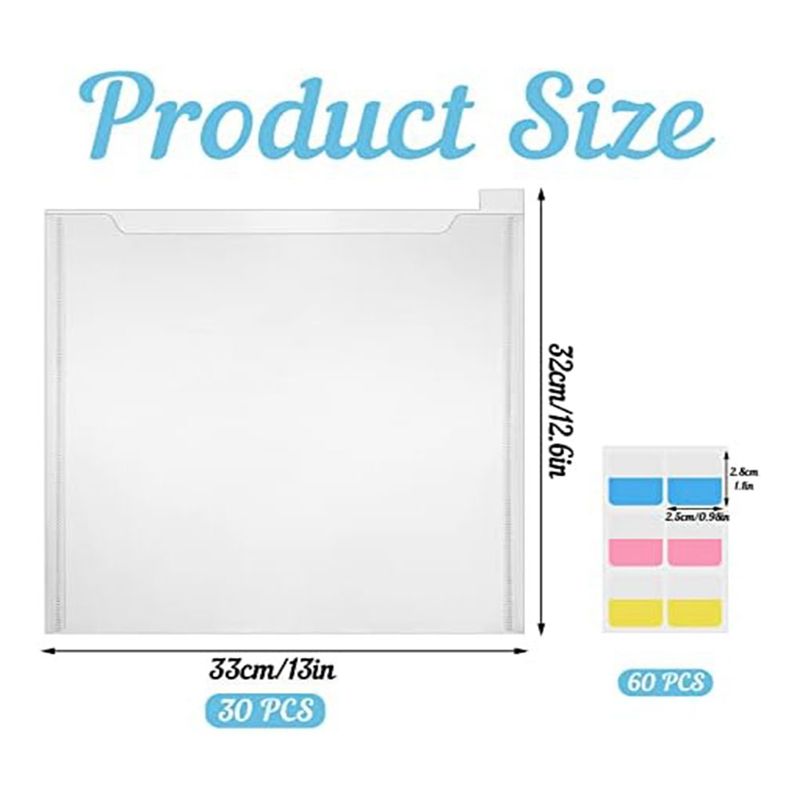 A84E-30 Piece Scrapbook Paper Storage Box With Adhesive Index Labels Craft Paper Storage For Vinyl Paper File Photos