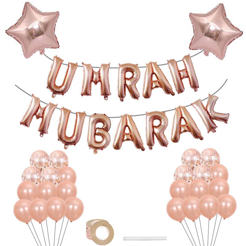 

Набор воздушных шаров для фестиваля Xiyintemu UMRAH для семейных вечеринок розового золота