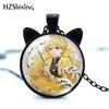 Unique Alloy Cat Ears Time Gem Necklace Featuring Nezuko And Tanjiro Design
