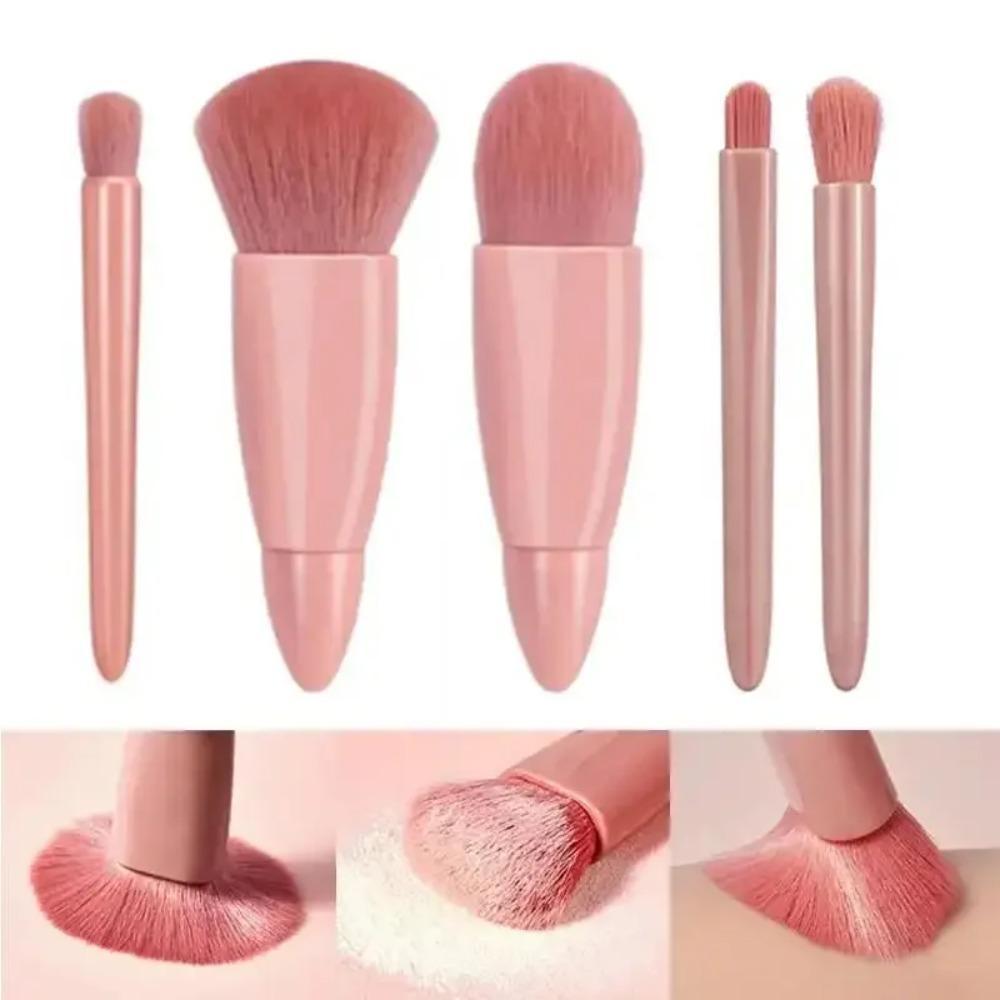 5 Stück Reiseset Make-up Pinsel Set Mini Make-up Pinsel, Kleines Komplettes Funktions Kosmetikpinsel Set Mit Etui Und Spiegel Perfe