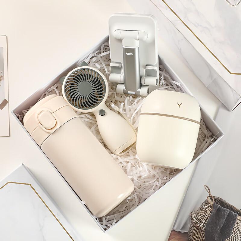 Holiday Gift Set with Thermos, Fan, Stand, and Humidifier