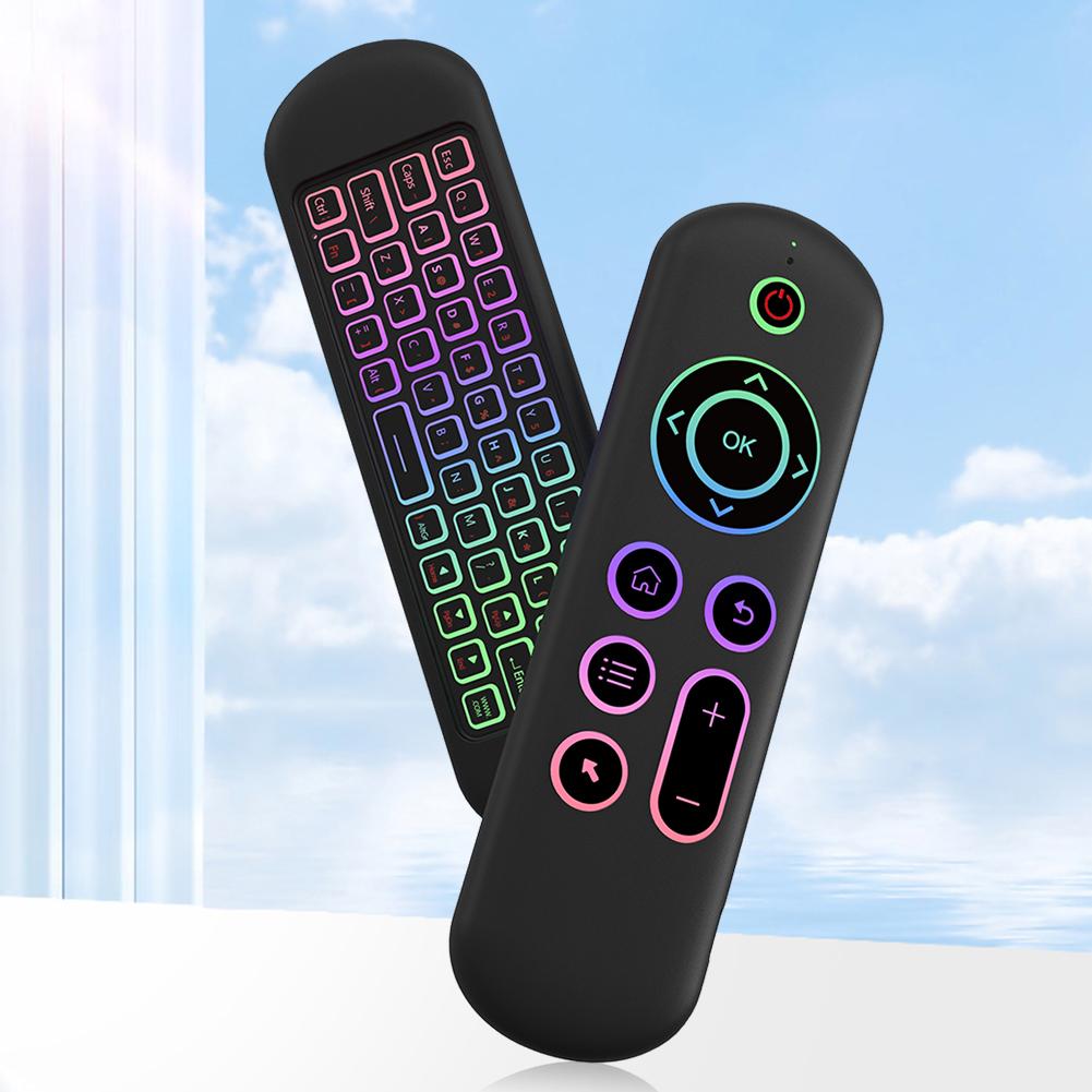 M5 Air Mouse Keyboard Remote Rechargeble 2.4G+BT5.2 Smart Remote Control 7 Color Backlit Motion Sensing for Android TV Box PC