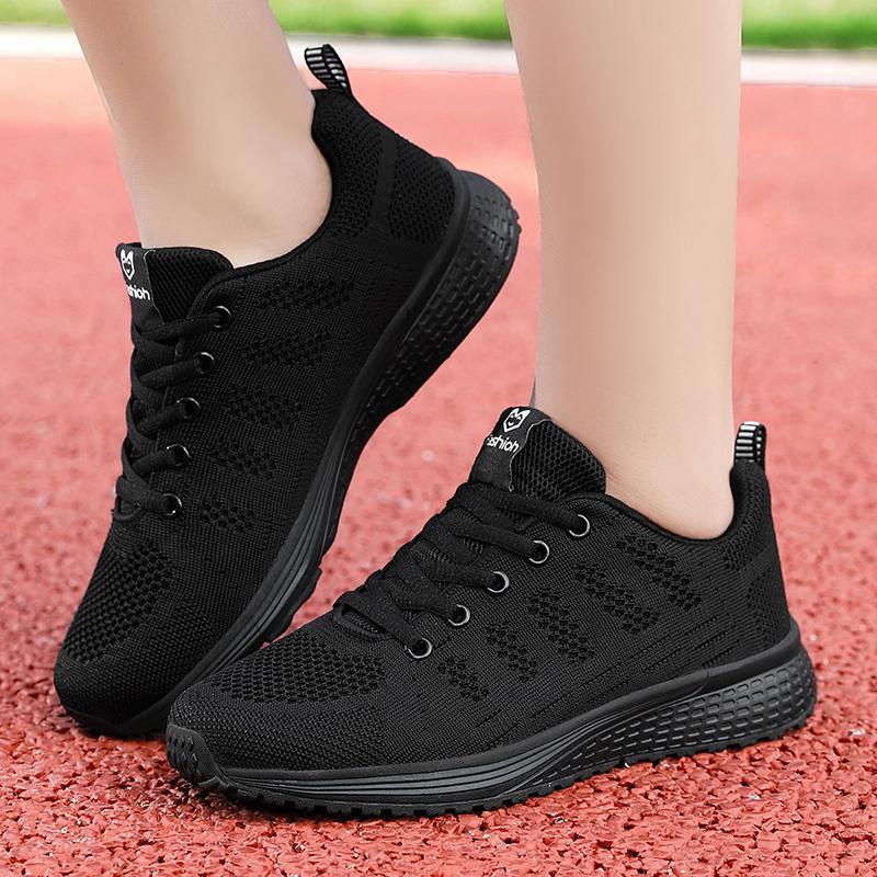 Black Women Sneakers Shoes Vulcanized Shoes High Quality Flats Shoes Walking Blatform Plus Size Zapatillas Mujer Gray