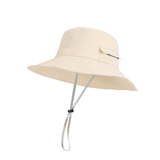 

Fisherman Hat Wide Brim Adjustable Drawstring Windproof Buckle Bucket Hat Outdoor Travel Hiking UV Protection Hat