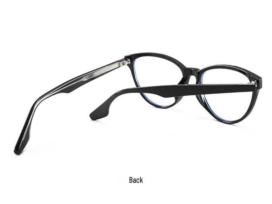 INS Style Cat-Eye TR Frame Glasses: Fit for Prescription, Anti-Blue Light, Large Face Slimming CP9
