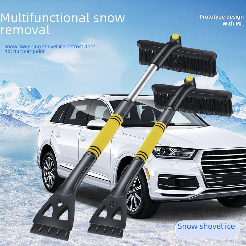 Teleskopische 3-in-1 Auto-Schneeschaufel, Bürste & Eiskratzer.