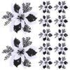 14.5CM Gold Glitter Christmas Flower Vine Garland for Doors and Windows Decorations