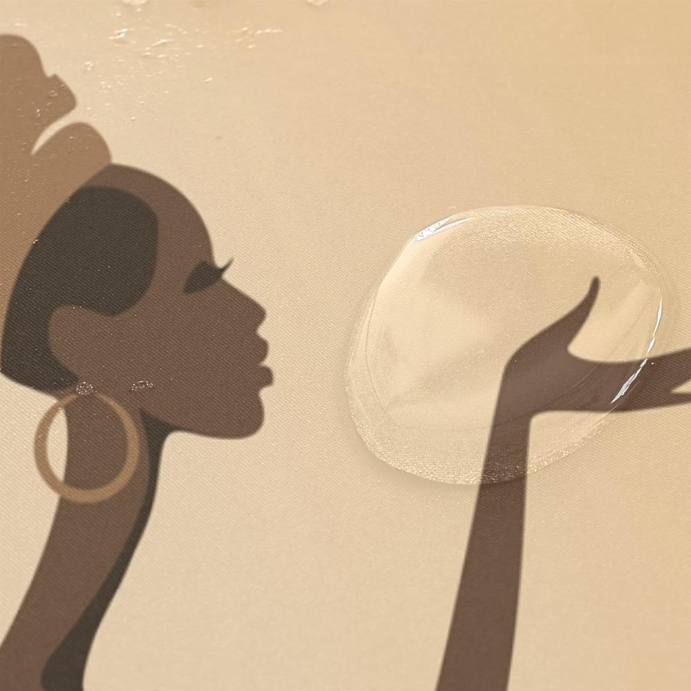 Miljövänlig afrikansk duschdraperi för kvinnor Vattentätt polyestertyg Hängande gardin för badrum med 12 krokar Hemdekoration