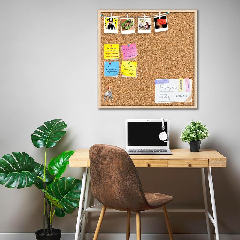 

ArtzFolio Cork Board | Bulletin Board Notice Pin Board | Vision Soft Board Combo with Thumb Push Pins & Sticky Notes | N 1.31.3 коричневый