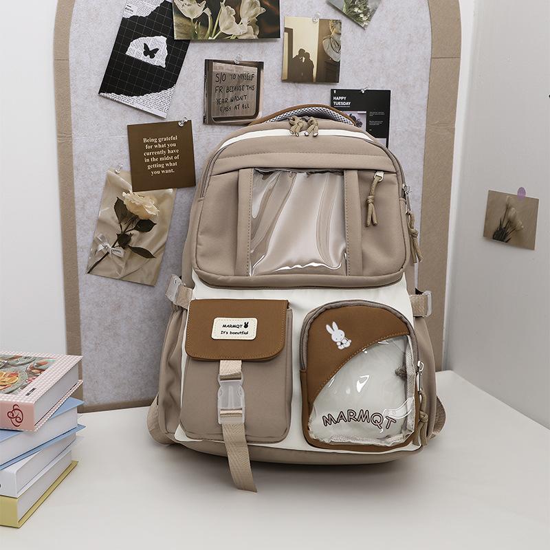 New high-value college style, fresh and sweet candy color, light backpack for junior high school students