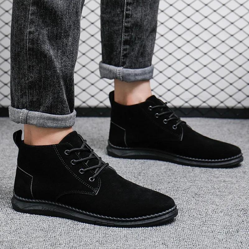 Fashion Men Sneaker Casual Shoes Men Suede Shoes Man Oxford Men Shoe Flats Luxury  Breathable Dress Shoes for Man