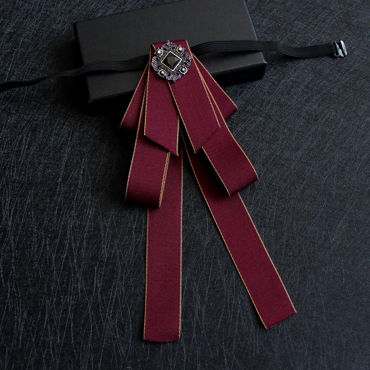 

Ribbon Rhinestone Bow Tie Fashion British Korean Men and Women s College-style Dress Suits Shirt Collar Flowers Ties for Men