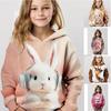 Kids Clothes Girl Hoodies Long Sleeve 3D Cute Bunny Print Children Spring Fall Clothes Casual Outdoor Stylish Girl Clothes Tops