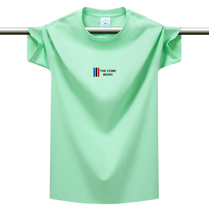 220GSM Schweres Baumwoll-T-Shirt für Herren 12 Farben Rundhalsausschnitt Kurzarm Mode-Tee Atmungsaktiv Weich Lässig Sommer Oberteil