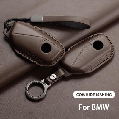 Leather Car Remote Key Case Cover Shell For Bmw 7 Series G70 G09 Xm U06 G81 M3 I7 X7 G07 Lci Ix I20 X1 U11 Protector Fob