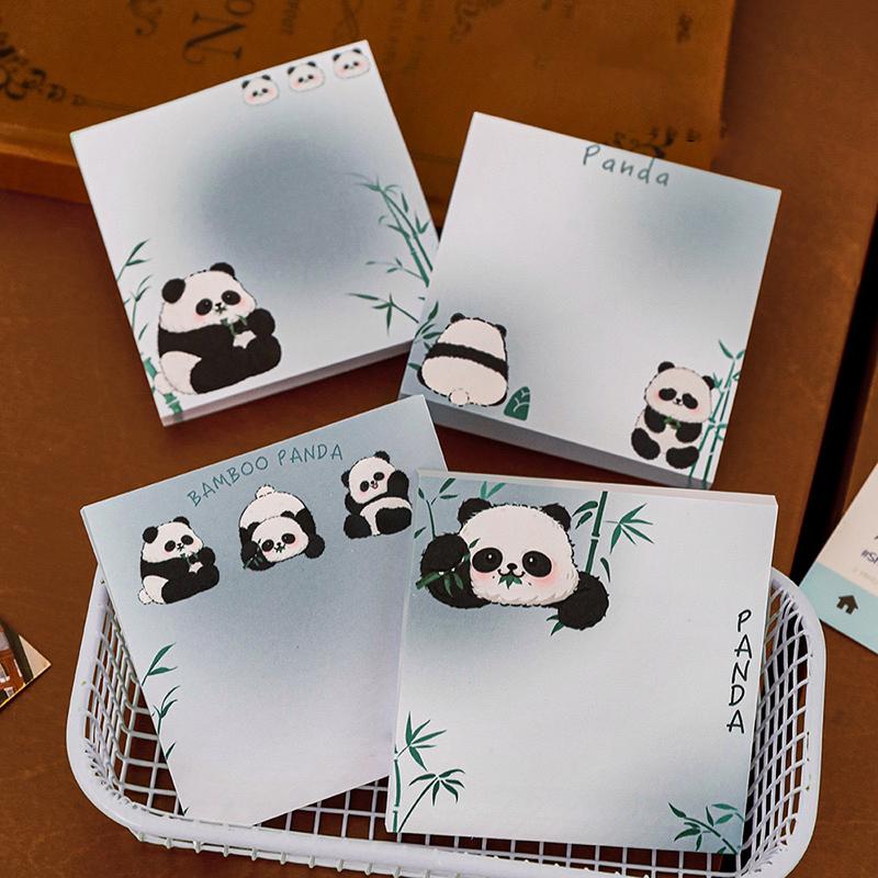 50 Blatt Kawaii Bambus Panda N Mal Haftnotizen Niedliche Cartoon Haftnotizen Tragbarer Notizblock Schulbürobedarf Geschenke