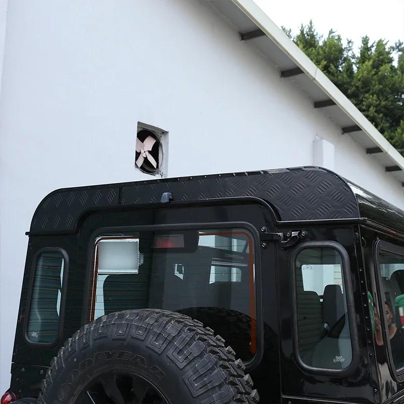 For Land Rover Defender 90 110 130 2004-2019 Aluminum Alloy Black Car Tailgate Roof Trim Panel Cover Sticker Car Accessories