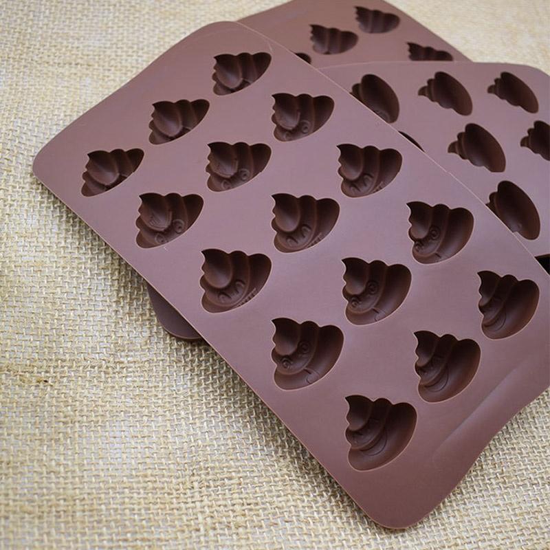 New 15 Lattices Shit Faeces Shape Food Grade Silicone Cake Mold