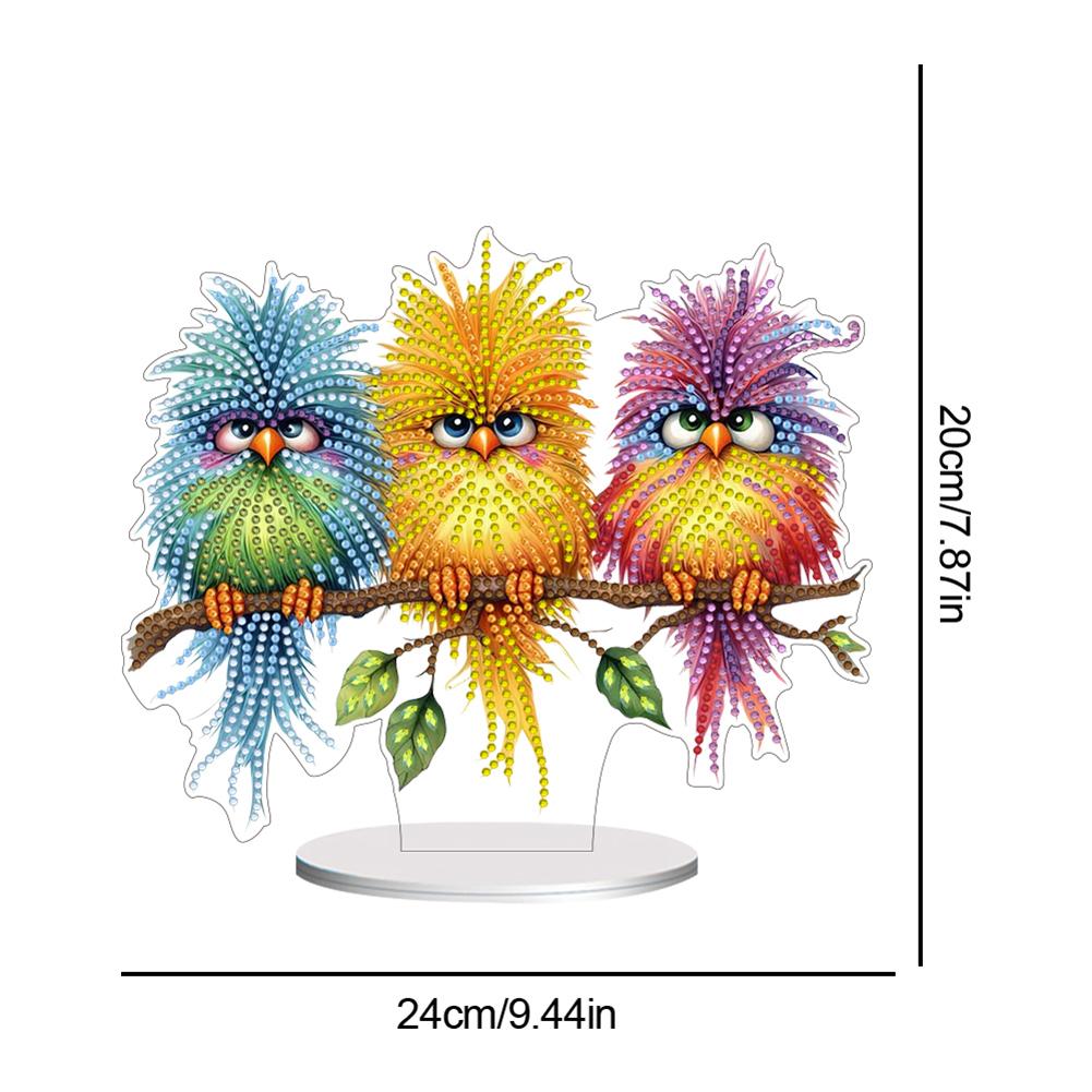 Special Shaped Bird On Branch Table Top Diamond Painting Ornament Kits Diamond Painting Desktop Ornaments Kit for Office Decor