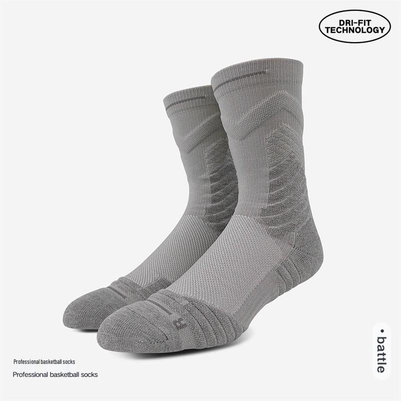 Men's Mid-Calf Basketball Socks - Thick, Sweat-Proof, Anti-Slip, Elite Sports Training Socks