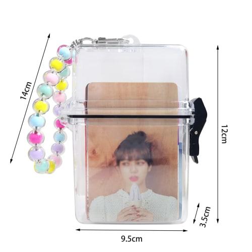 JOLUCE Transparent Card Case with Large Capacity and Instax Holder, 2-Piece Set, Featured Korean Idols, Includes Keychain, Waterproof Storage, and Car