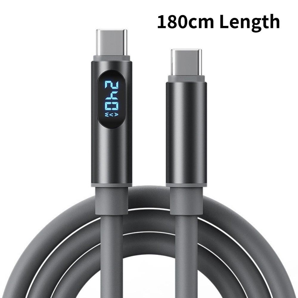 1.2m/1.8m 240W Super Charging Cable Type-C To Type-C Type-C Cable Durable Charging Cable Adapter