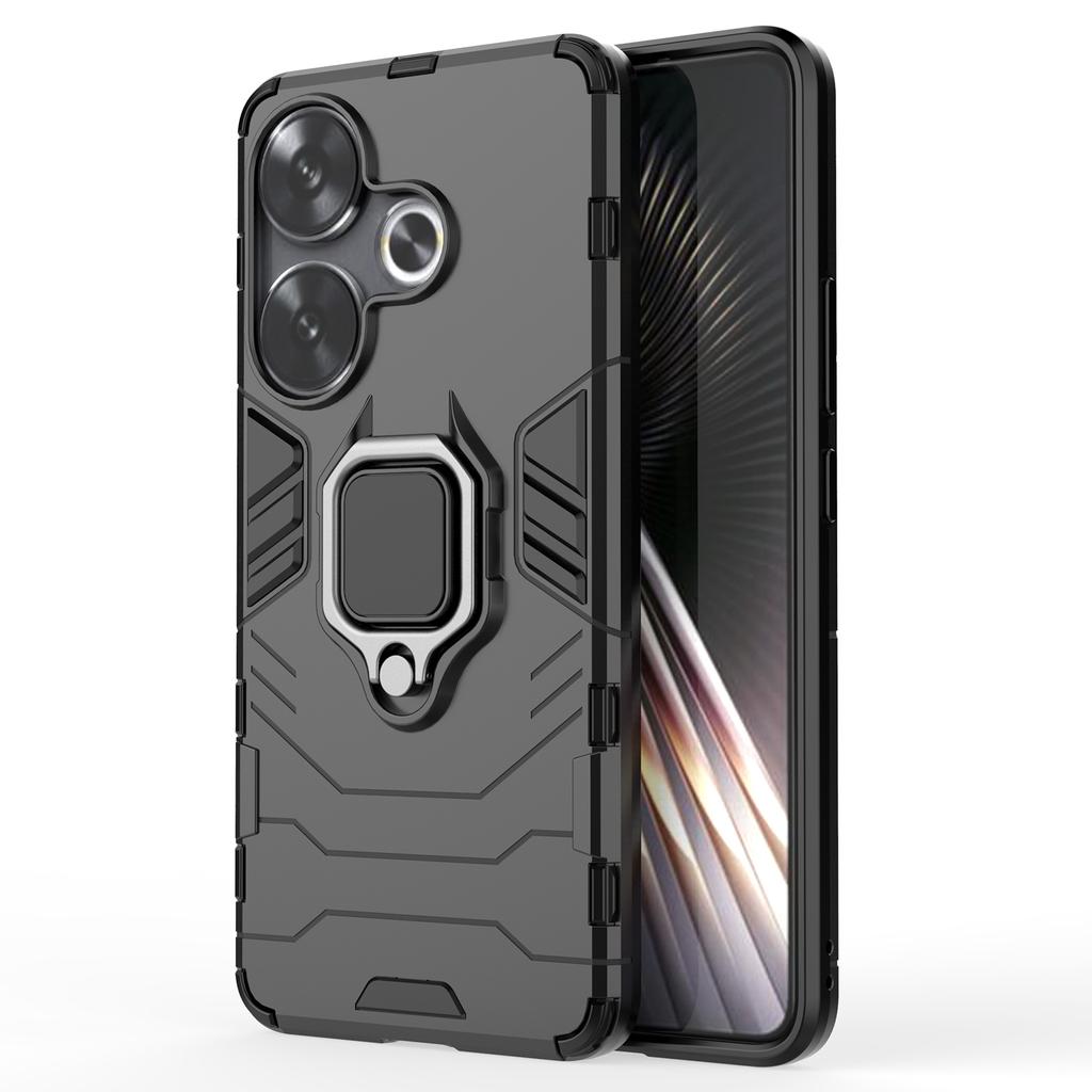 For Xiaomi Redmi Turbo 3 5G/Poco F6 5G Case Ring Holder Kickstand PC+TPU Phone Cover