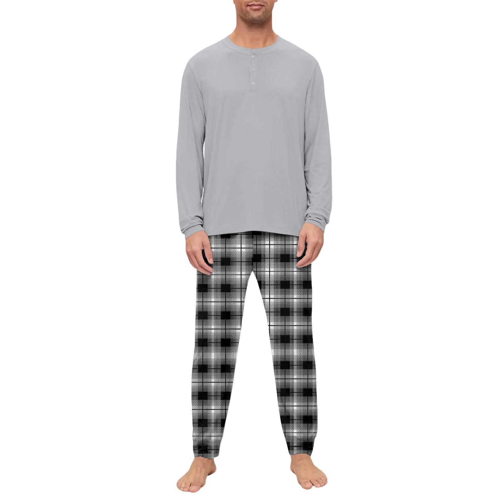 

Мужской пижамный комплект, с длинным рукавом и длинными брюками, двухпредметный комплект XL белый