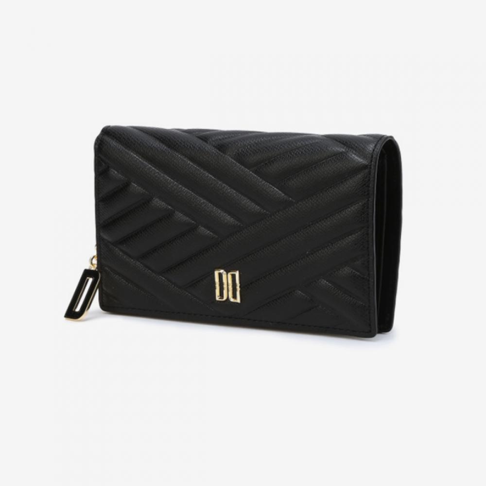 

Daks Black Embossed Leather Gold Dd Wallet Dcwa3e270bk Single option
