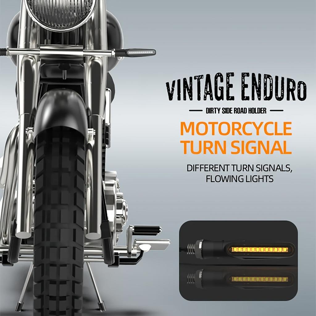 Compact LED Motorcycle Turn Signal Lights Sequential Flow Indicator