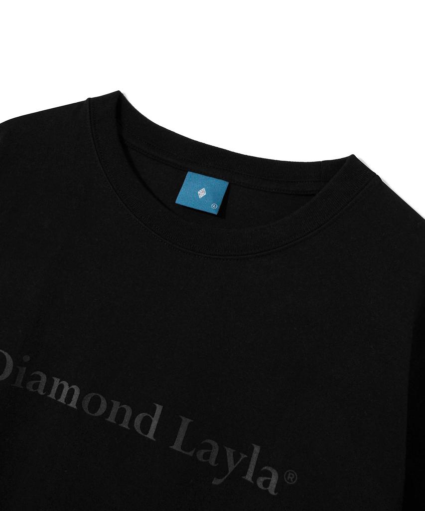 DIAMOND LAYLA Silicone Logo Short Sleeve T-Shirt T77 Black
