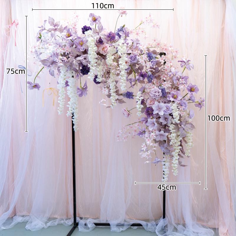 Purple Themed Wedding Arch Decoration: European Style Artificial Floral Art