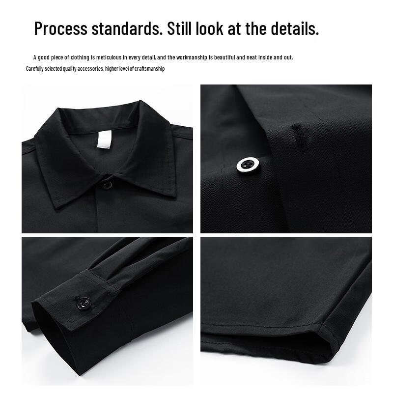 MEDE Men's Casual Loose Fit Long-Sleeve Work Shirt