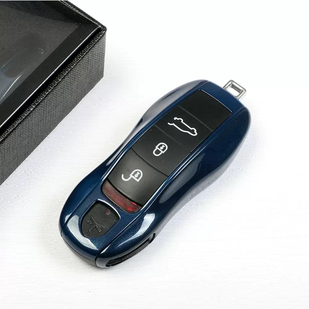 Pouzdro na klíče od auta Půlnočně modrá Ochranný kryt pro dálkové ovládání Porsche Panamera Cayenne Macan Boxster 718 Cayman Taycan 911
