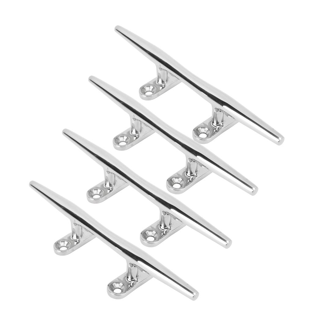 Boat Cleats 4 Pcs Boat Mooring Cleats Durable Stainless Steel Dock Cleats for Marine Yachts Inflatable Yachts Business Yachts (8")