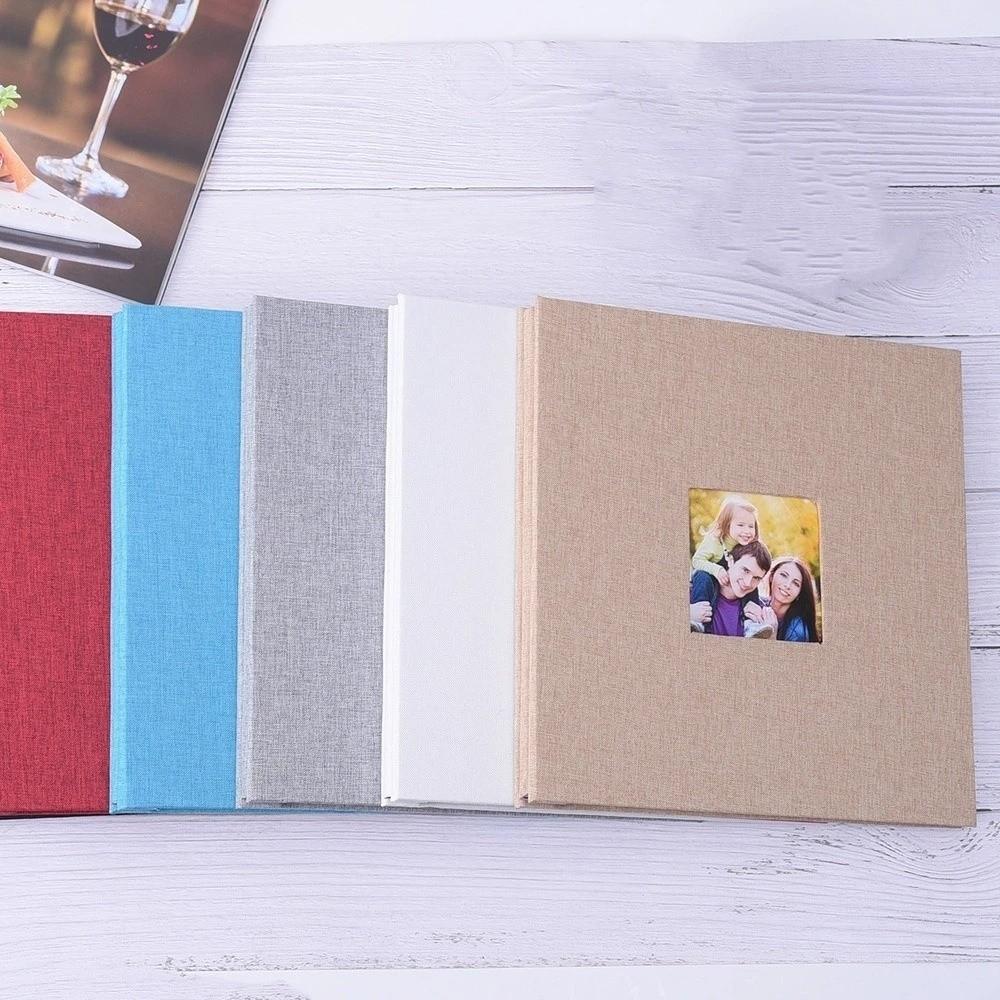 20 Sheets Self Adhesive Photo Album Linen Cover Memory Book DIY Photo Book Family Photos