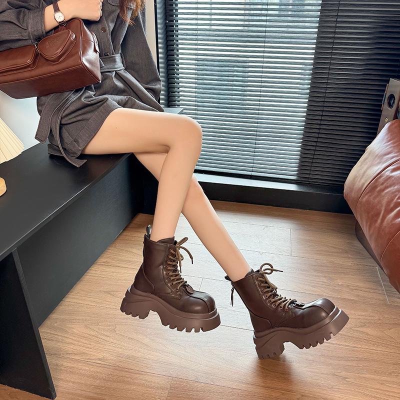 2026 New Lace-up Woman Short Shoes with Laces Leather Boots Hot New In Fashi Promoti Winter Ankle Boots for Women