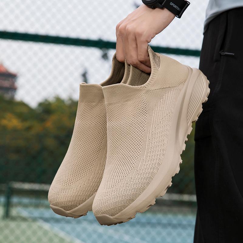 Men’s Moccasins Loafers Casual Slip on Walking Shoes Summer Men’s Slip-ons Lightweight Socks Khaki Black Shoes for Boy Large Size 38-47