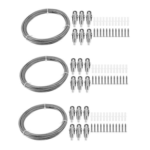 10M Stainless Steel Wire Rope PVC Coated Steel Cable Adjustable Curtain Rope Lamp Suspension Picture Wire For Hanging