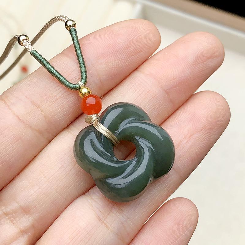 Hetian Jade Pi Xiu Pendant Charm - Qingbai Stone Necklace for Couples