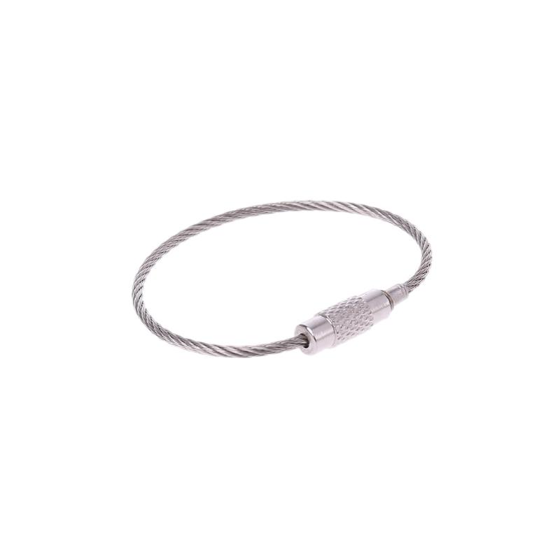 10pcs Multifunctional Stainless Steel Wire Rope Car Key Ring Silver 10cm