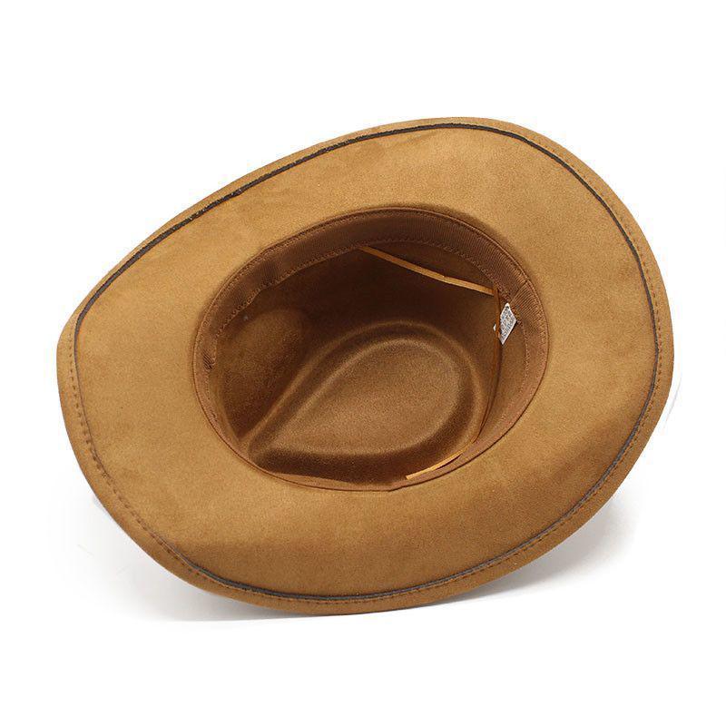Unisex Suede Felt Cowboy Fedora Hat - European & American Style
