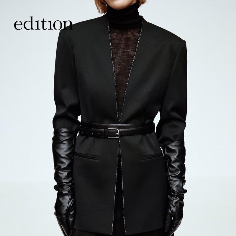 Edition Women's Collarless Tie-Waist Blazer