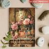 Metal Wall Art Poster Vintage Retro Perfume Roses for Home Bar Cafe Kitchen